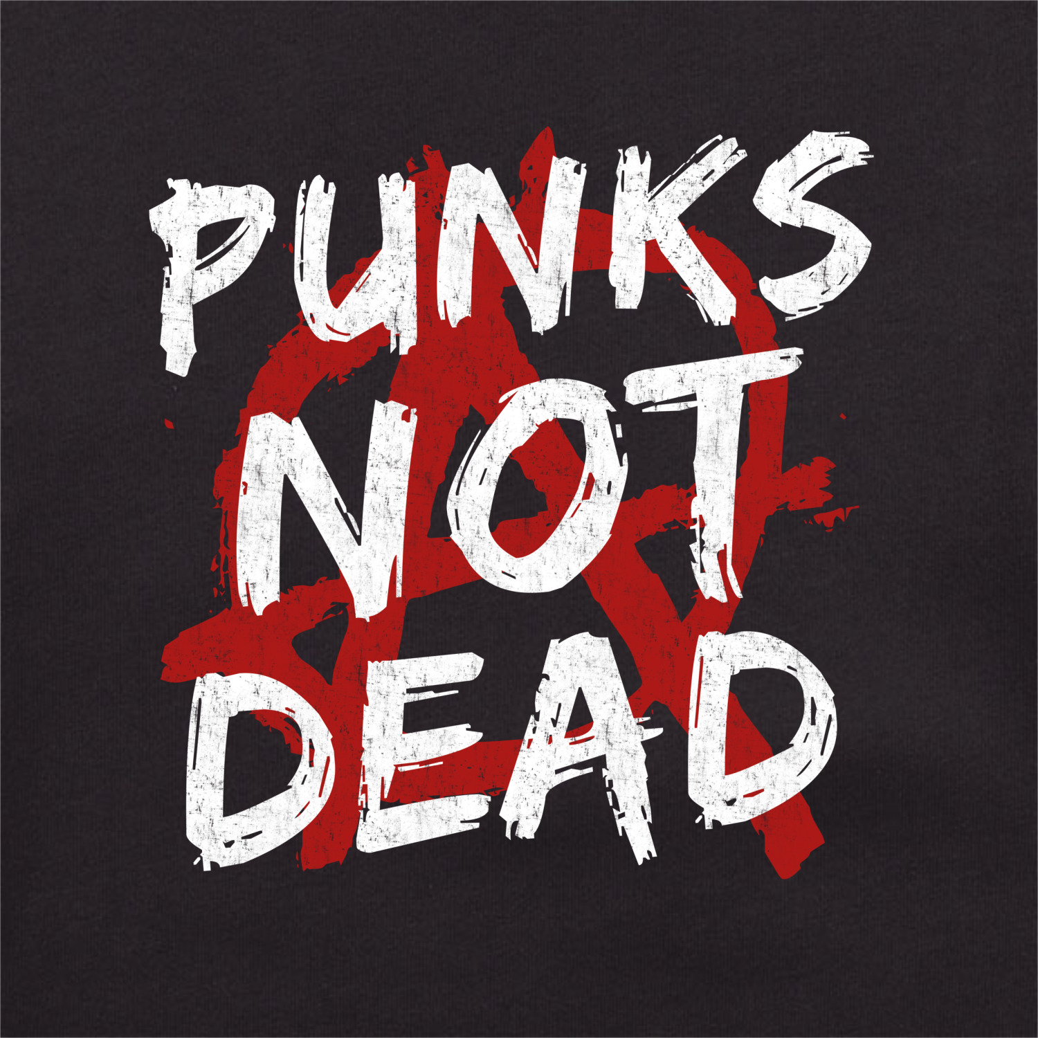 Мужской свитшот «Punks not dead» цвет черный - дизайнер принта Sprt Art