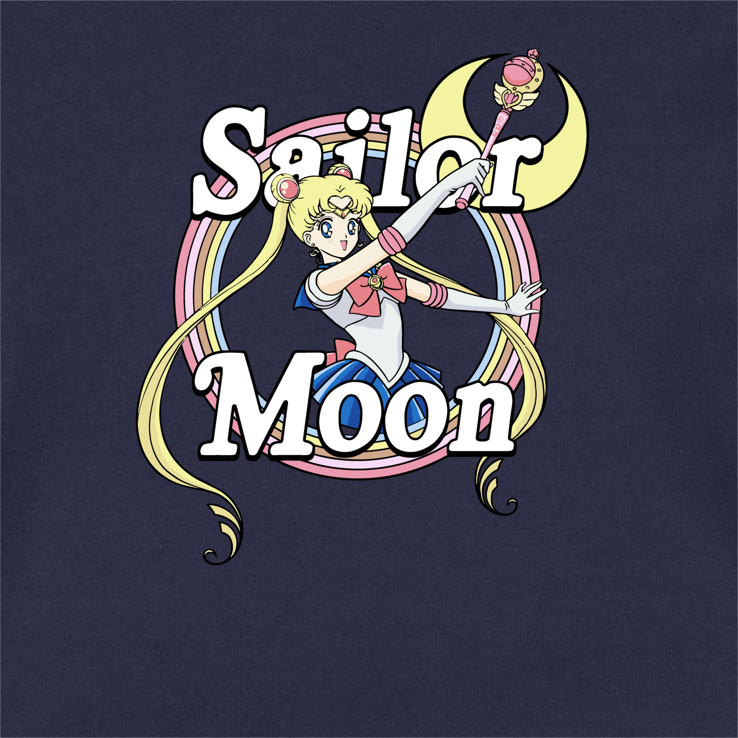 Мужской свитшот «Сейлор Мун, Sailor Moon, аниме, надпись» цвет темно-синий  - дизайнер принта MaximNara