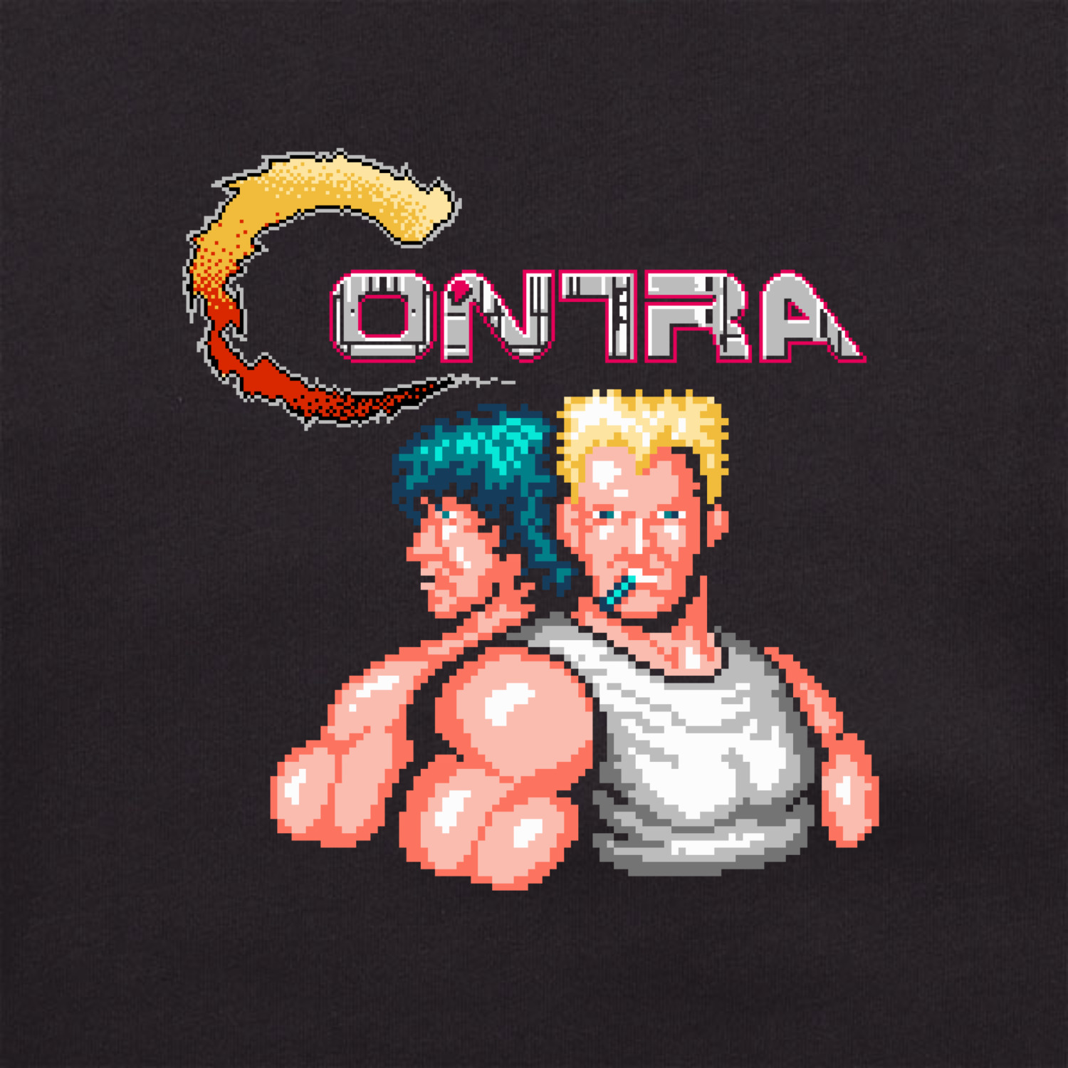 Мужской свитшот «Contra 8 bit - Контра игра» цвет черный - дизайнер принта  Paul Hmus